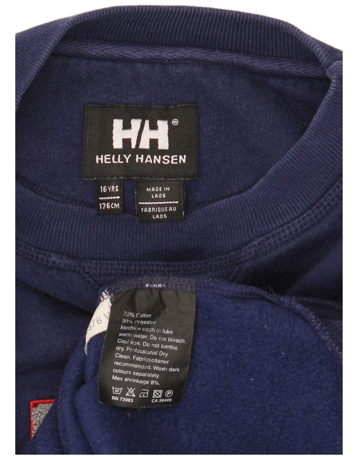 Helly Hansen Băieți Pulover grafic Pulover 15-16 ani Bumbac bleumarin