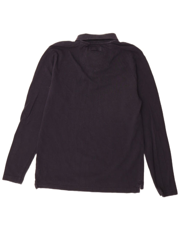 Tricou polo cu mânecă lungă pentru bărbați Fat Face, bumbac mediu albastru bleumarin