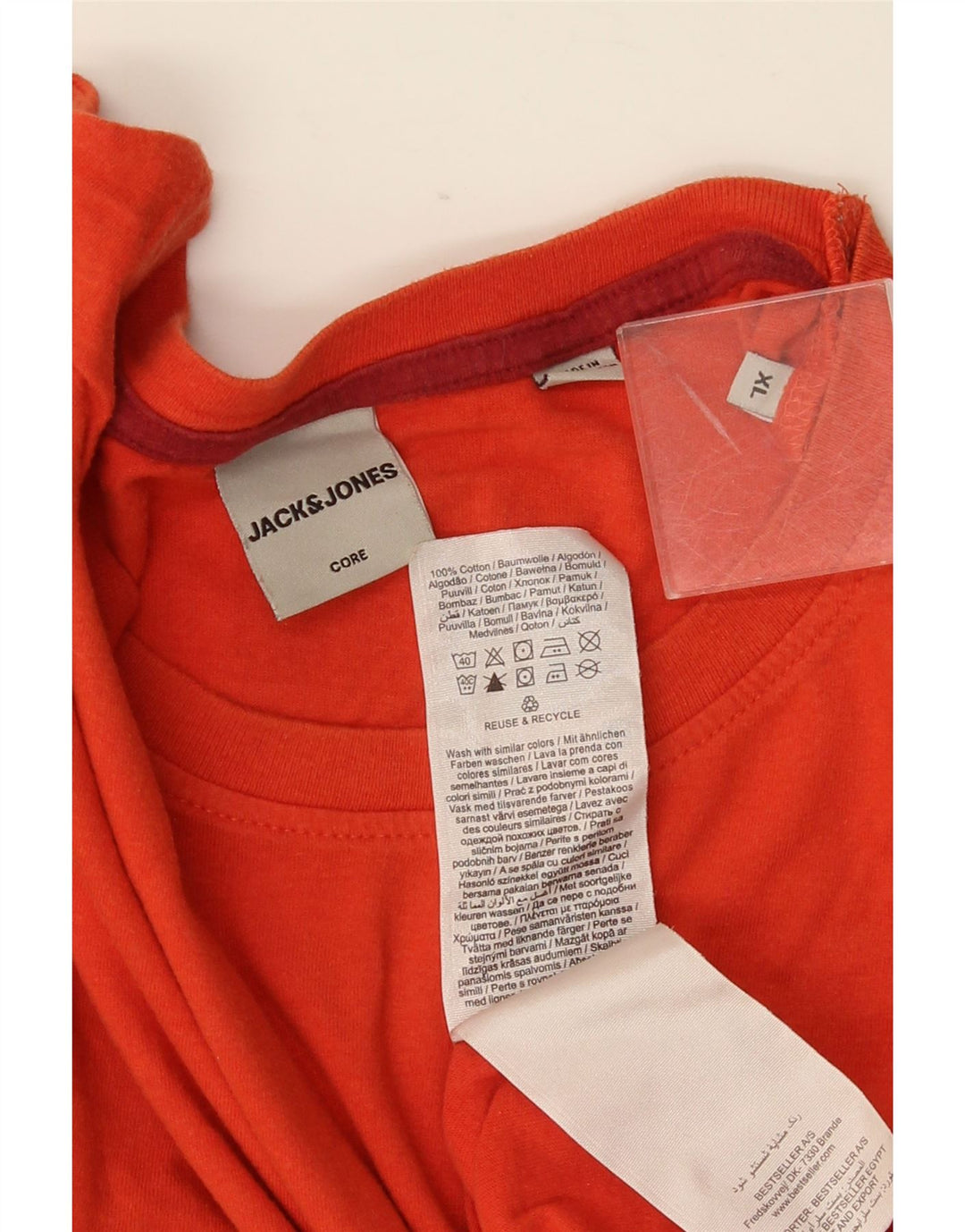 Tricou pentru bărbați JACK & JONES Top XL bumbac portocaliu