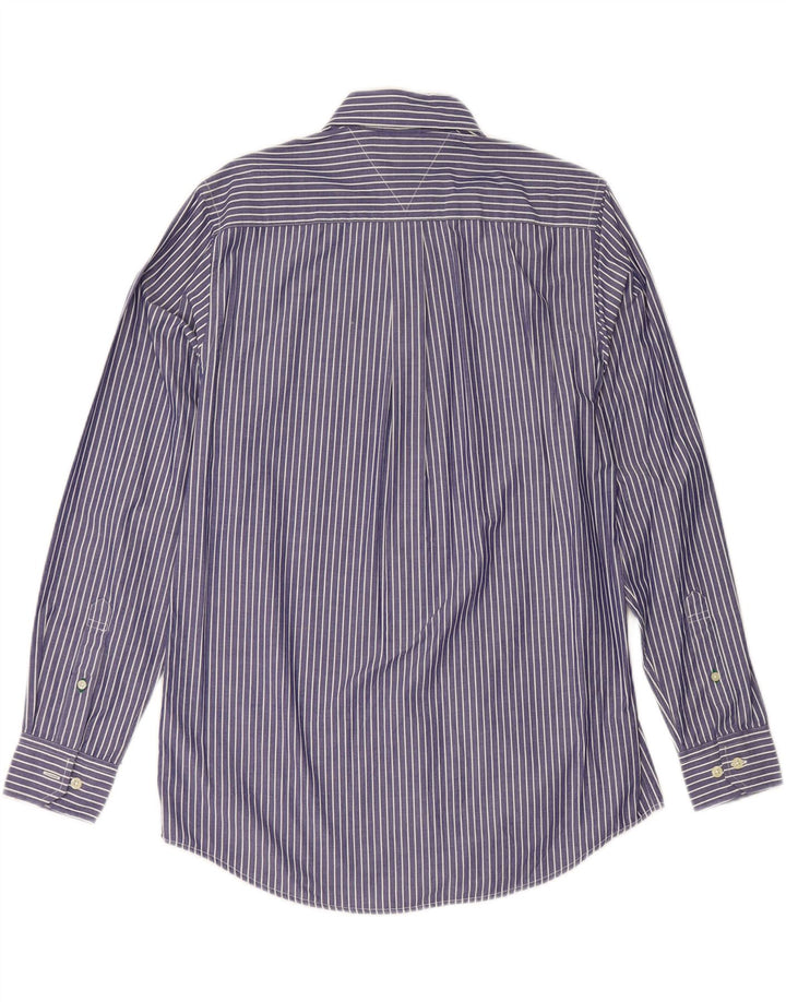 Cămașă pentru bărbați Tommy Hilfiger, bumbac cu dungi, albastru bleumarin