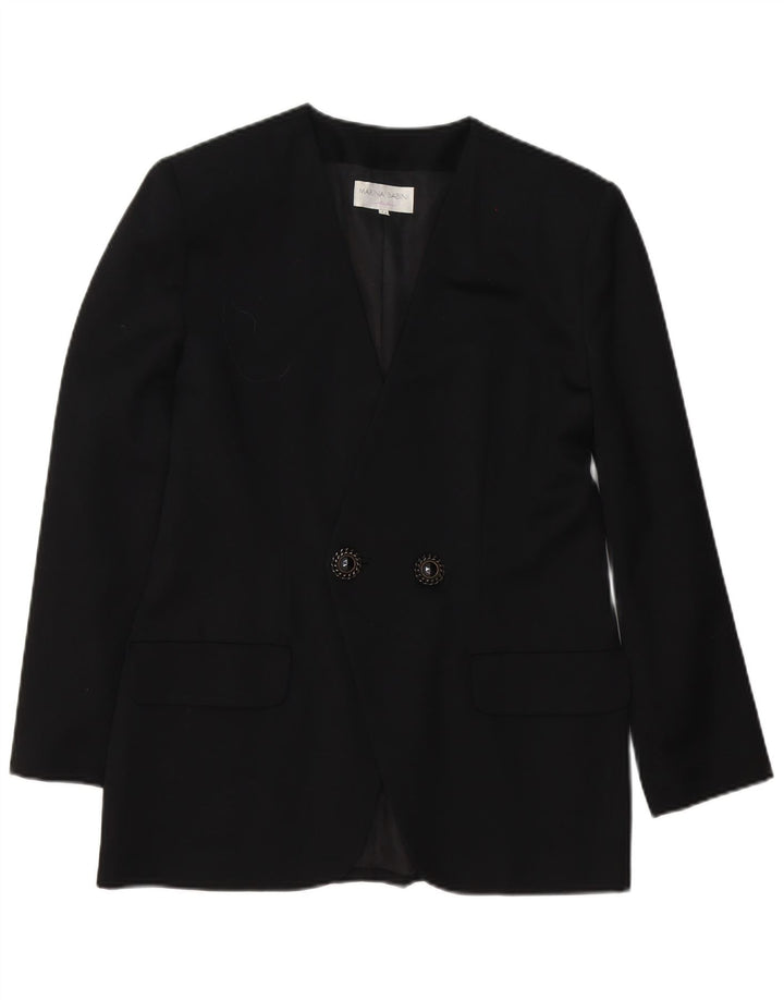 Jachetă Blazer Femei Marina Babini la dublu piept IT 44 Lână Neagră Medie