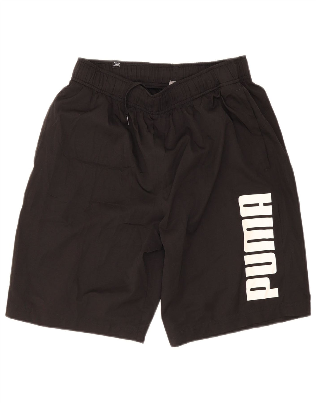 Pantaloni scurți sport grafic Puma pentru bărbați, poliester mediu negru