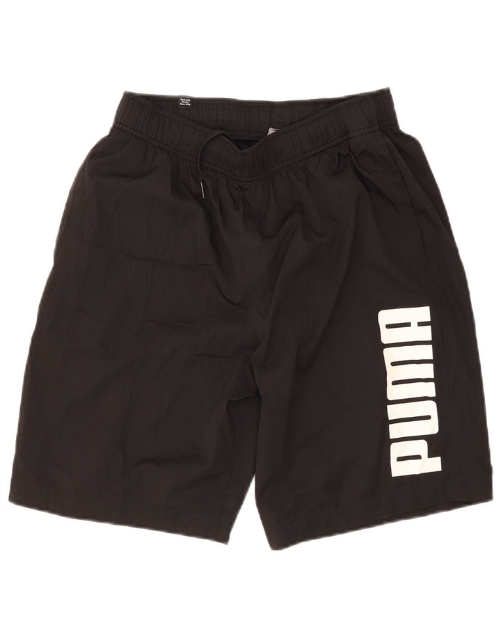 Pantaloni scurți sport grafic Puma pentru bărbați, poliester mediu negru