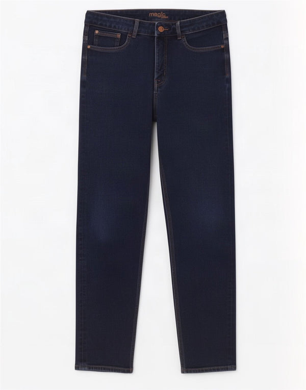 Blugi drepti pentru femei Marks & Spencer UK 14 mare W32 L29 bleumarin bumbac