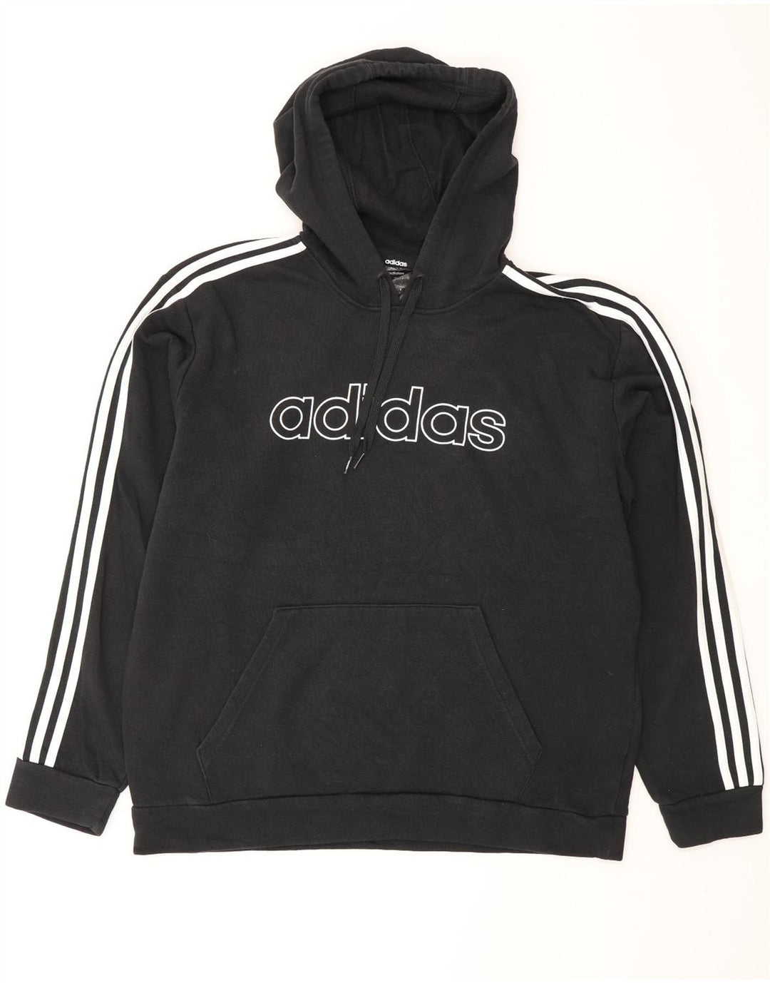 Pulover cu glugă grafic ADIDAS pentru bărbați, bumbac mare, negru