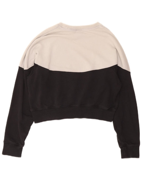 Pulover crop Nike pentru femei UK 14 Medium Black Colorblock Bumbac