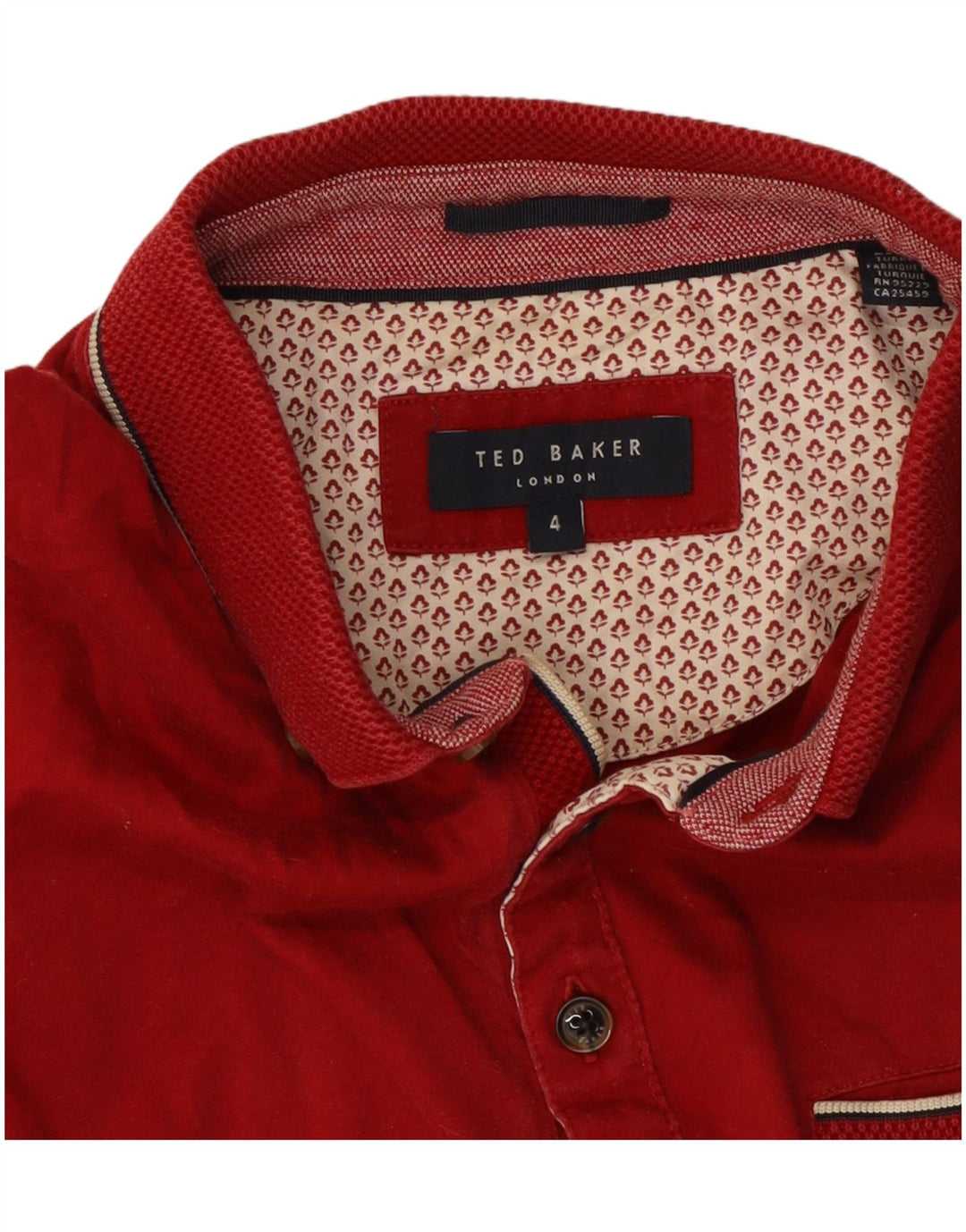 Tricou polo pentru bărbați Ted Baker Mărimea 4, bumbac roșu mare