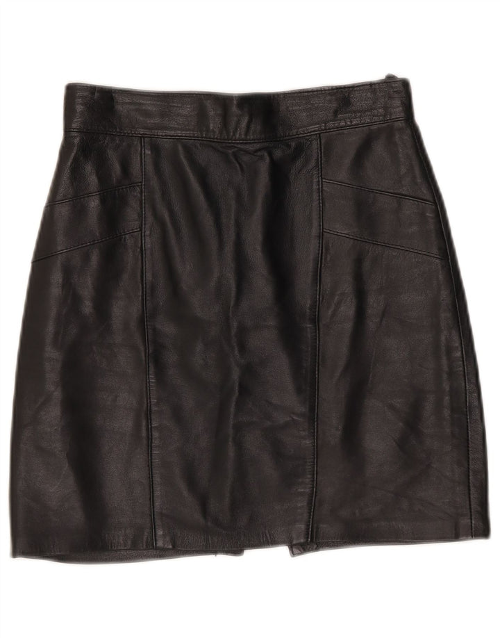 Fusta Mini din piele Vintage pentru femei W25 XS Negru