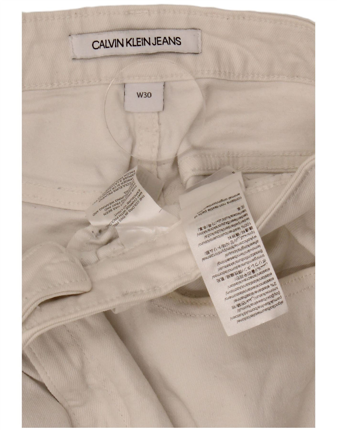 CALVIN KLEIN Blugi de damă cropped W30 L24 bumbac alb