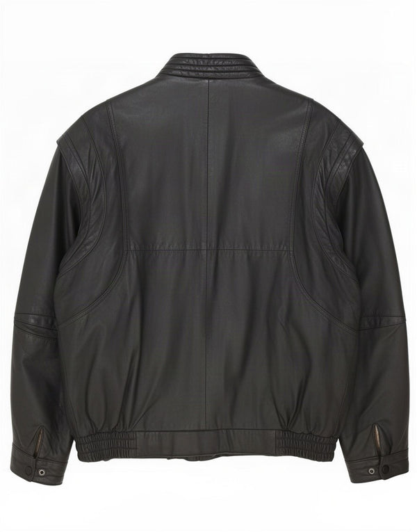 Jachetă de piele vintage pentru bărbați UK 40 Large Black