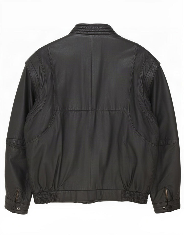 Jachetă de piele vintage pentru bărbați UK 40 Large Black