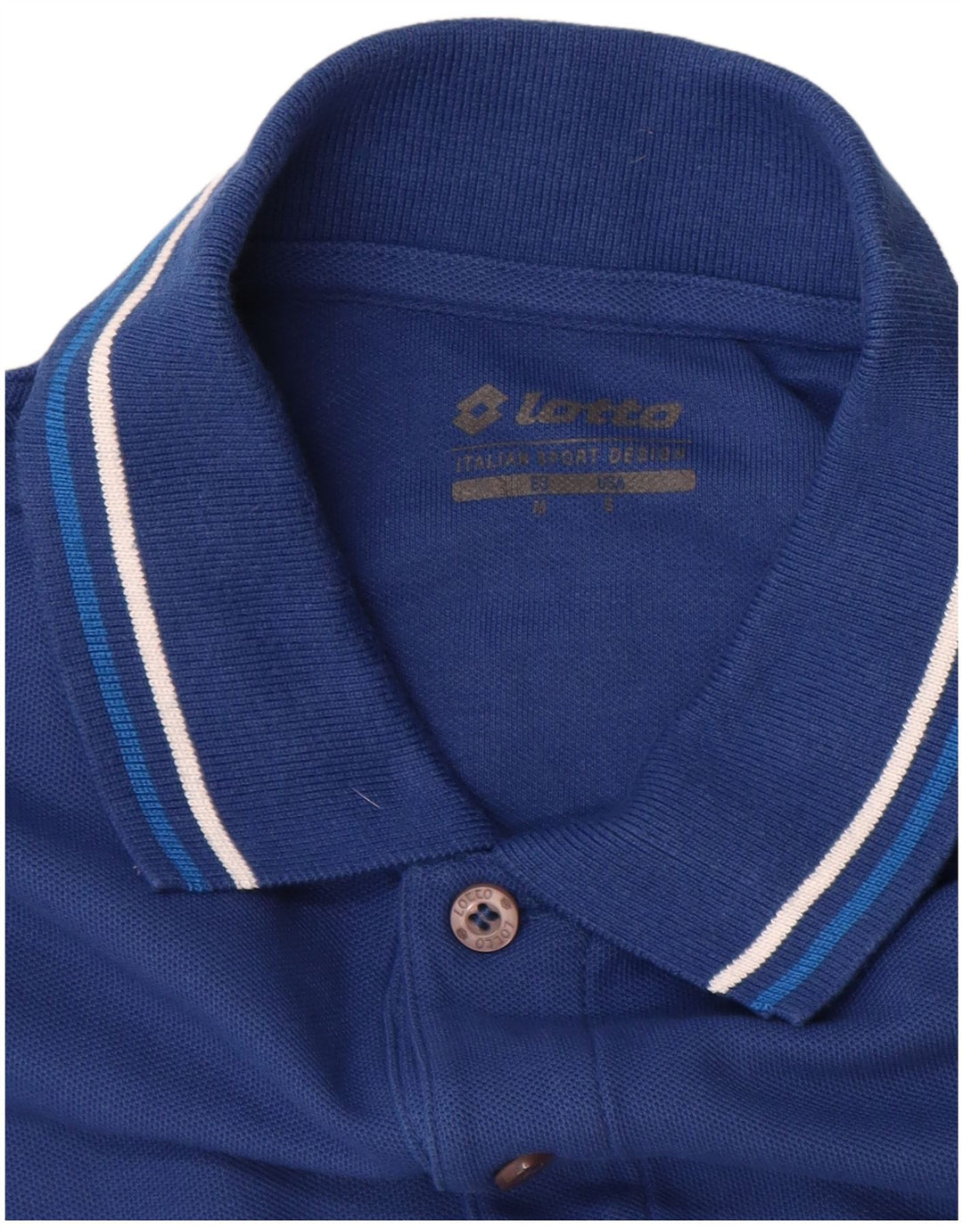 Tricou polo pentru bărbați Lotto, bumbac albastru mediu