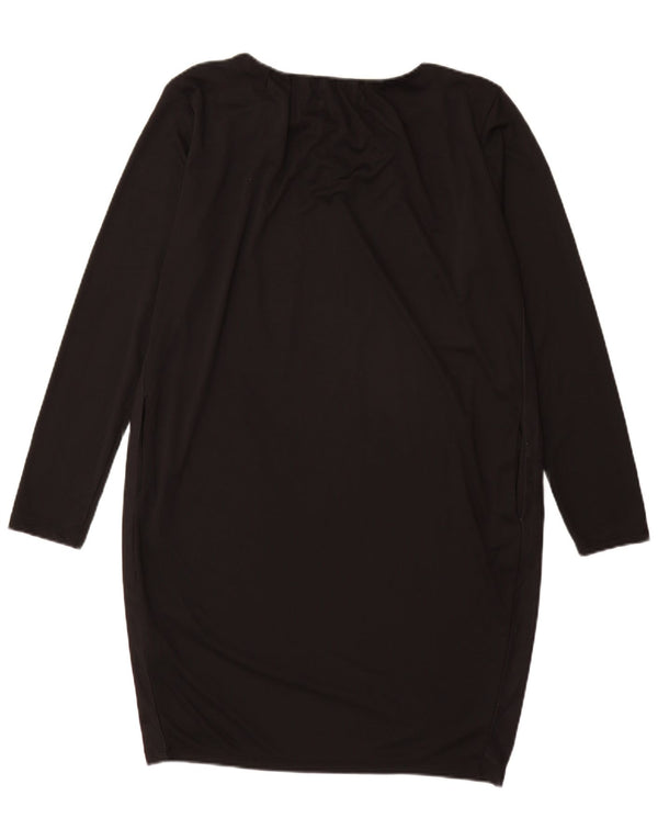 DESIGUAL Womens Graphic Long Sleeve Shift Dress UK 18 XL Black Floral