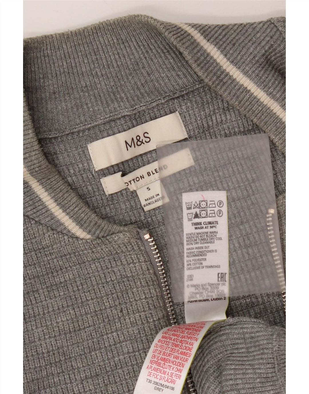 Pulover cardigan pentru bărbați Marks & Spencer, poliester mic, gri
