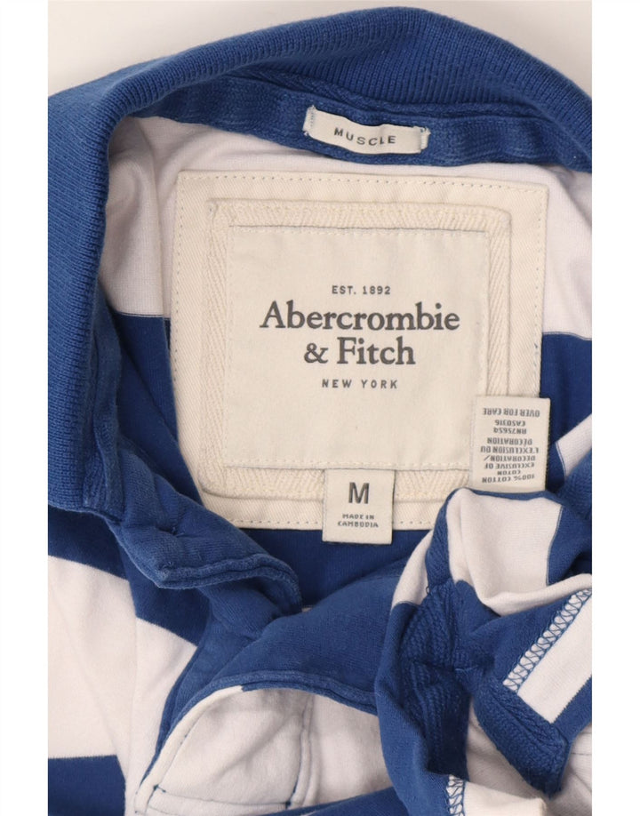 ABERCROMBIE & FITCH Tricou polo pentru bărbați Muscle Rugby Medium Bleumarin în dungi