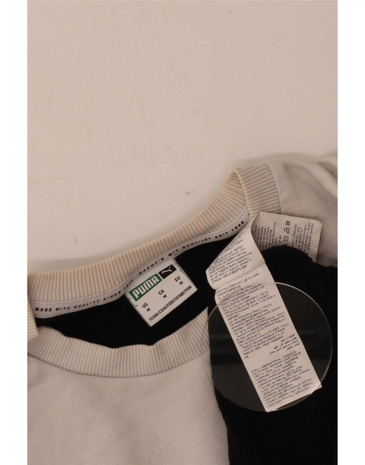 Pulover Puma pentru bărbați, bumbac color bloc negru mediu