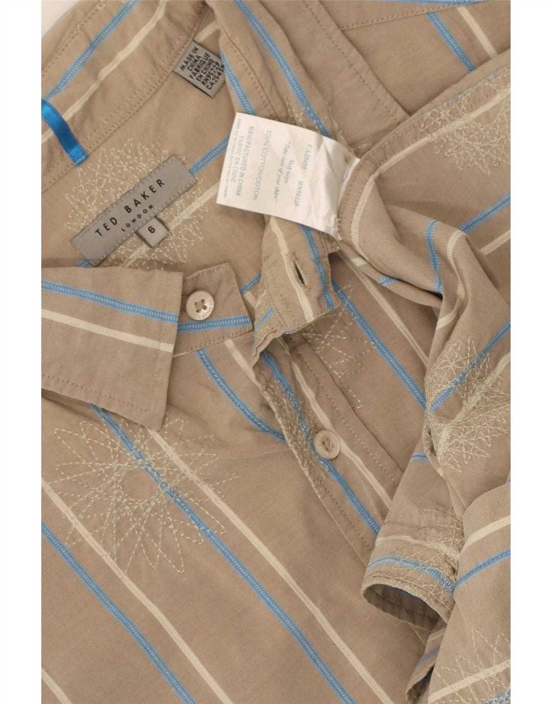 Cămașă pentru bărbați Ted Baker Mărimea 6 2XL Bumbac cu dungi bej