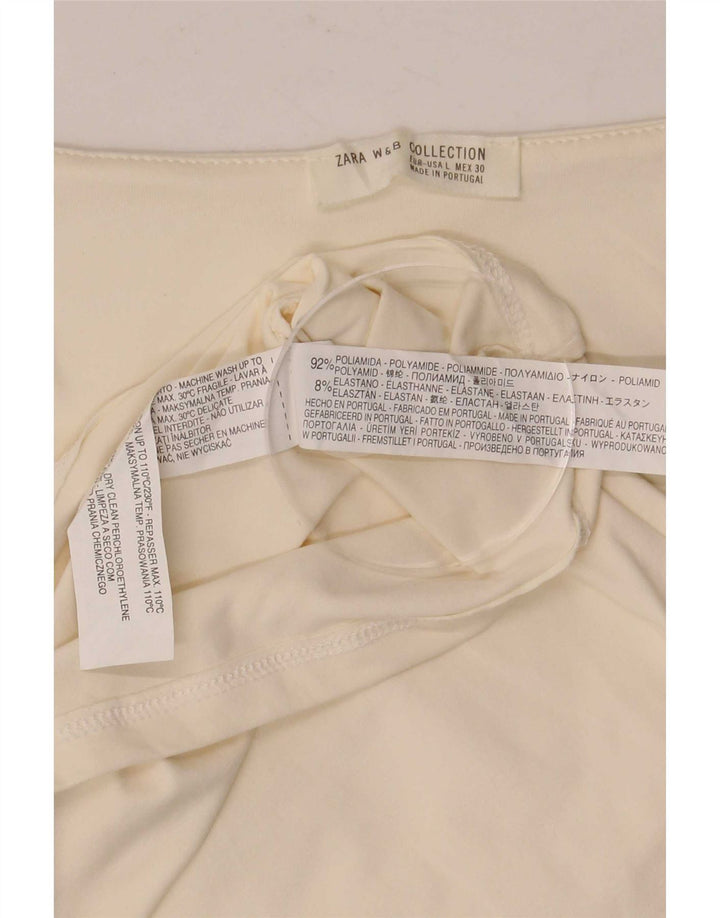 Vest Vest Top Femei Zara UK 14 Mare Poliamidă alb