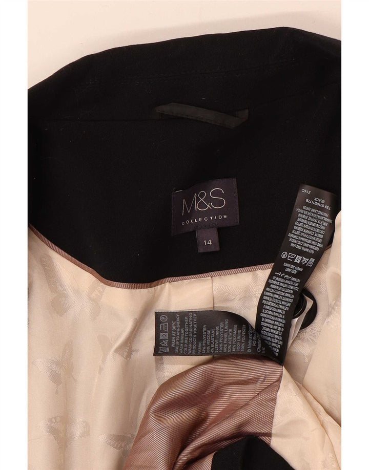 Jachetă pentru femei Marks & Spencer cu 1 nasture, UK 14 Poliester mediu negru