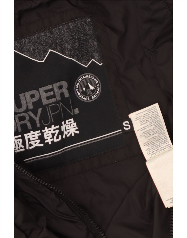 SUPERDRY Jachetă căptușită cu glugă pentru femei UK 10 Poliester negru mic