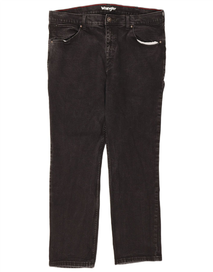 Blugi drepți Wrangler pentru bărbați W38 L30, bumbac negru