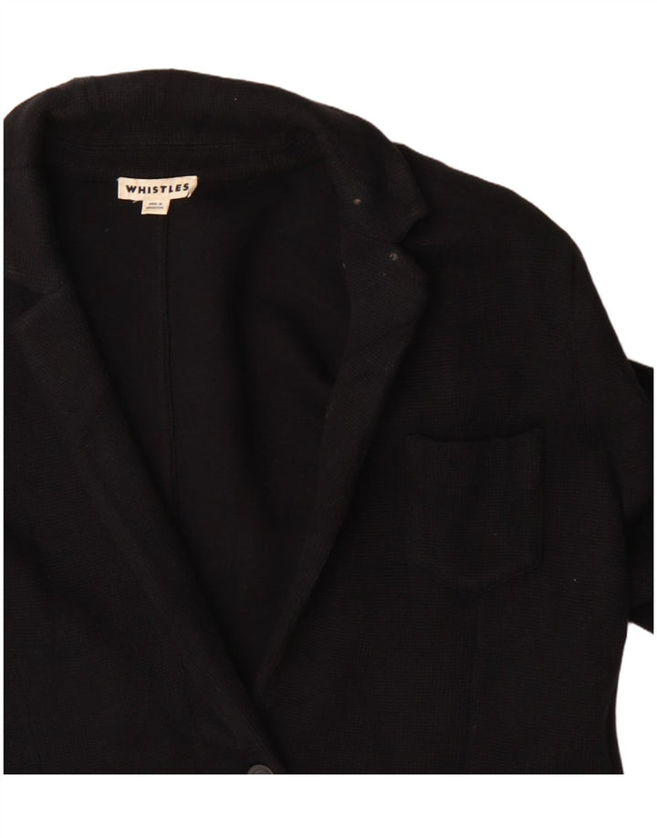 Blazer pentru femei Whistles cu 2 nasturi, UK 16, mare, negru, bumbac