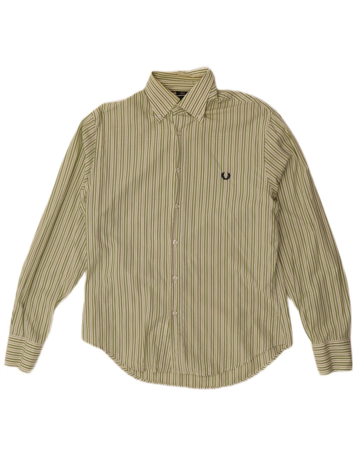 Cămașă pentru bărbați Fred Perry slim fit, verde mediu, cu dungi