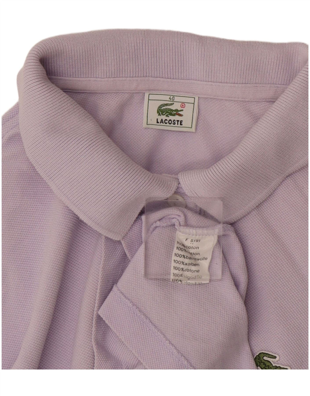 Tricou polo Lacoste pentru femei, mărimea 40, bumbac violet mediu