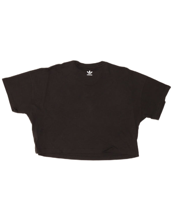 Tricou cu grafic supradimensionat pentru femei Adidas UK 12 Bumbac mediu negru