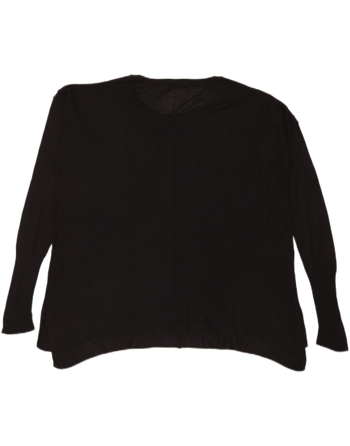 Top supradimensionat pentru femei Zara cu mânecă lungă UK 14 Medium Black Viscose