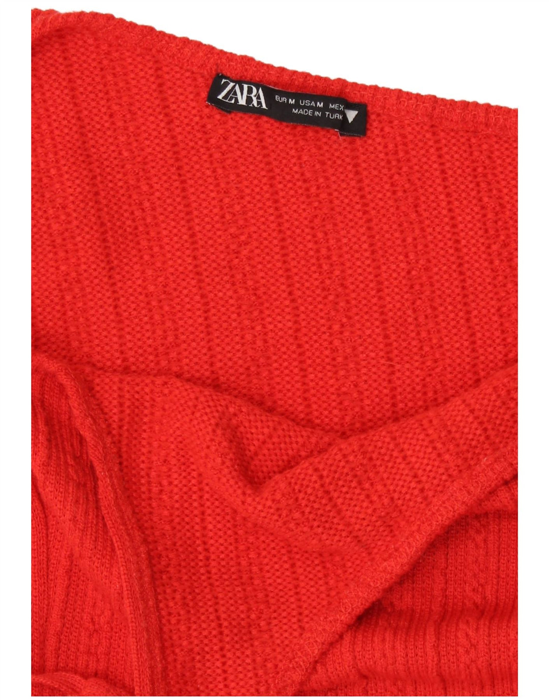 Rochie pentru femei Zara cu un umăr tricot UK 12 Poliester portocaliu mediu