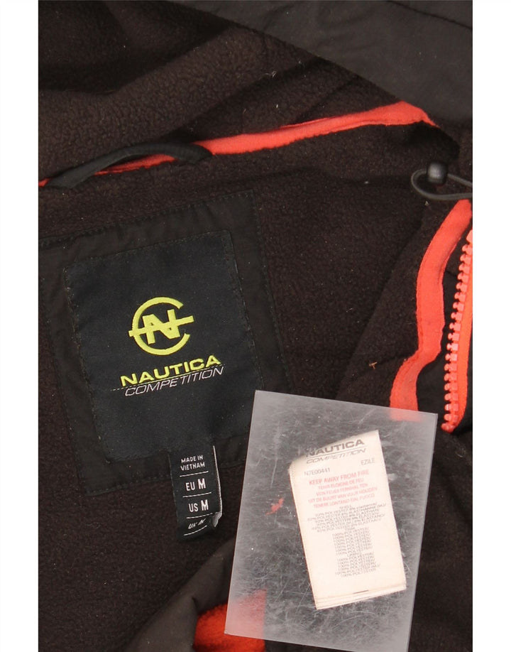 Pulover NAUTICA pentru bărbați, cu fermoar și gât, poliester mediu negru