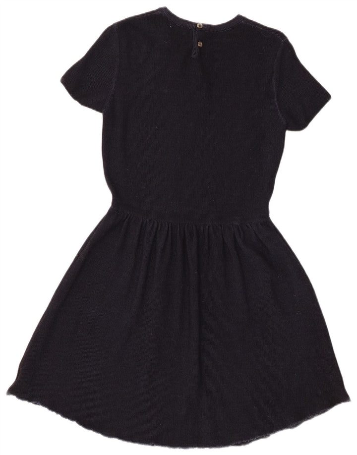 Sun68 Rochie A-Line tricotată pentru femei UK 14 Mediu Lână bleumarin