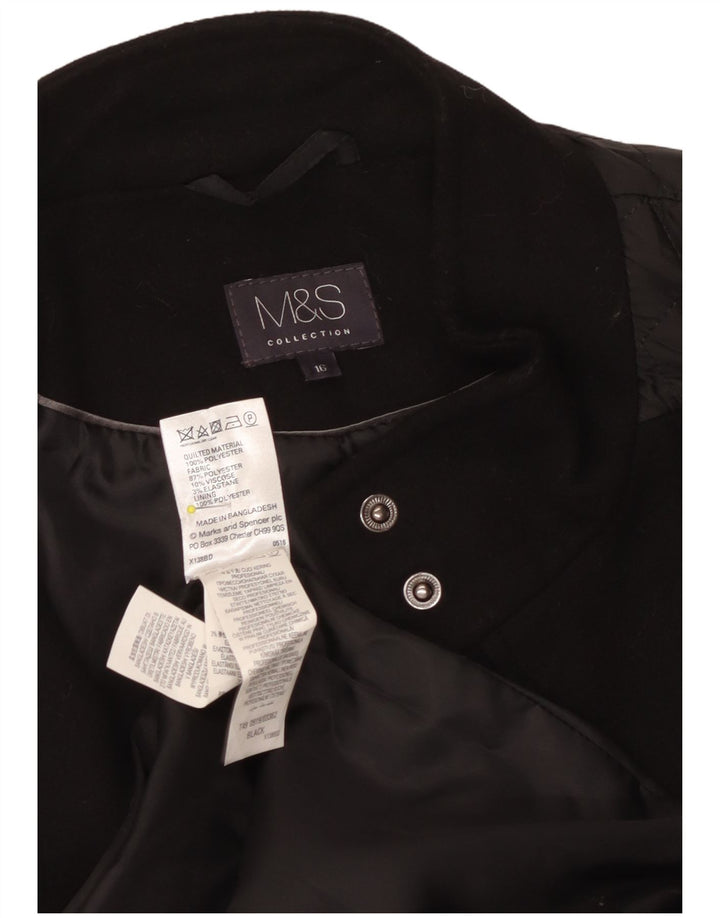 Pardesiu matlasat pentru femei Marks & Spencer UK 16 Poliester negru mare