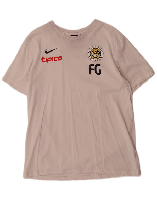Tricou grafic Nike Dri Fit pentru bărbați Top mare din bumbac alb