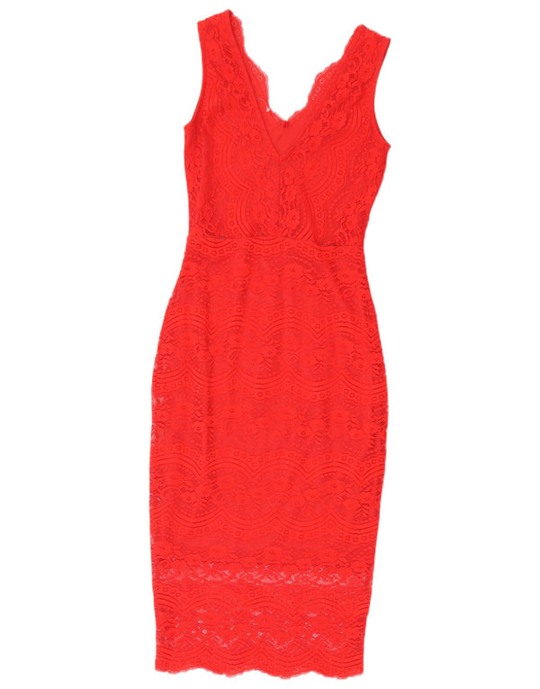 Rochie Oasis pentru femei, fără mâneci, din dantelă, cu corp de corp UK 4 XS poliamidă roșie