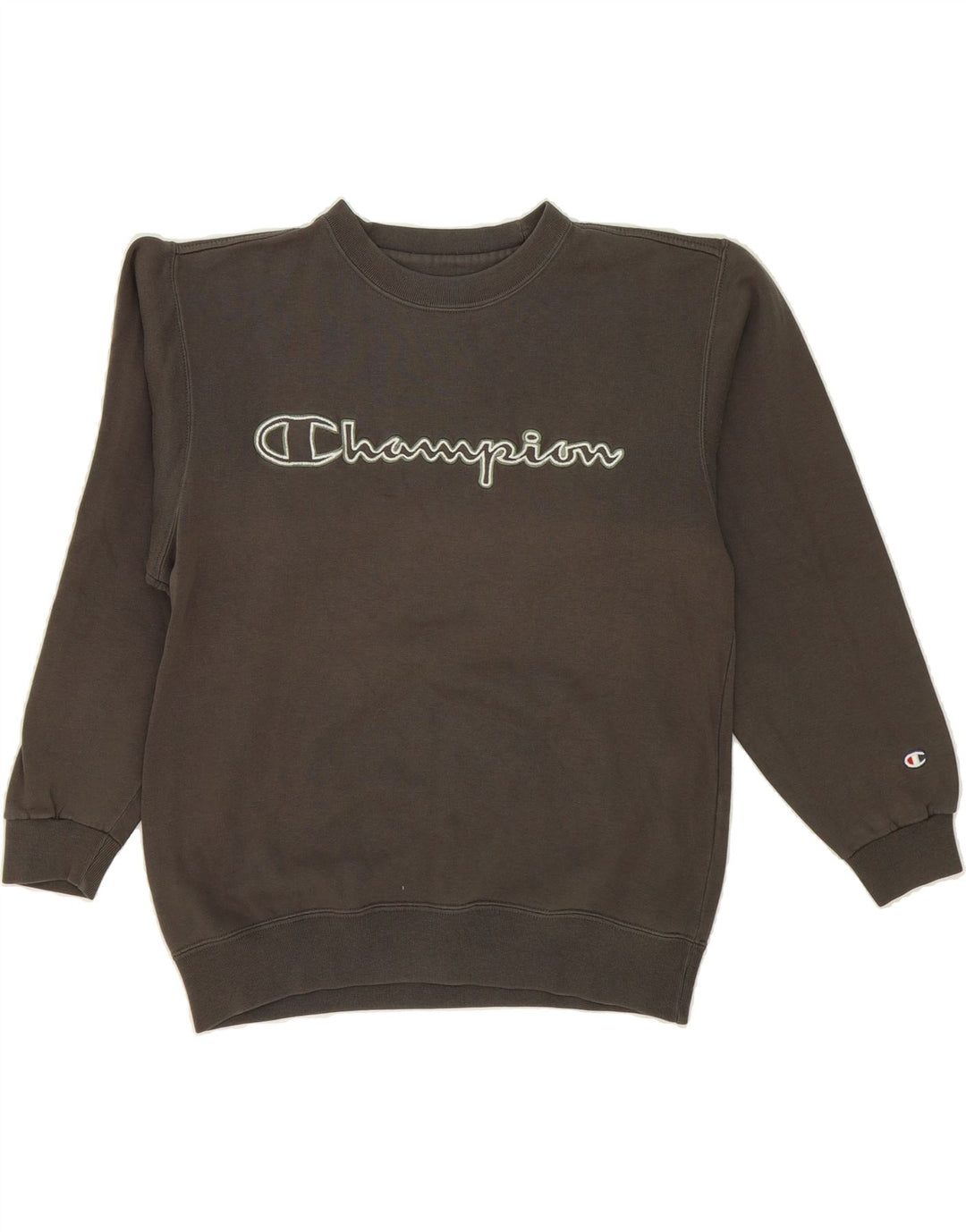 CHAMPION Mens Graphic Sweatshirt Jumper Small Grey Cotton Vintage Champion and Second-Hand Champion from Messina Hembry 
