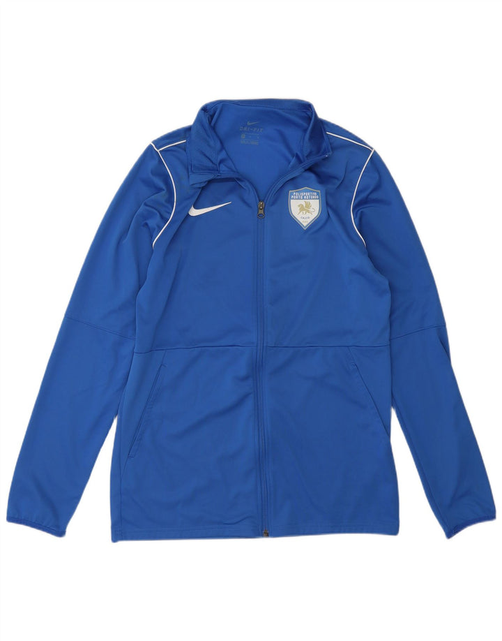 Jachetă de top pentru trening grafic pentru femei Nike, albastru mediu, poliester sport