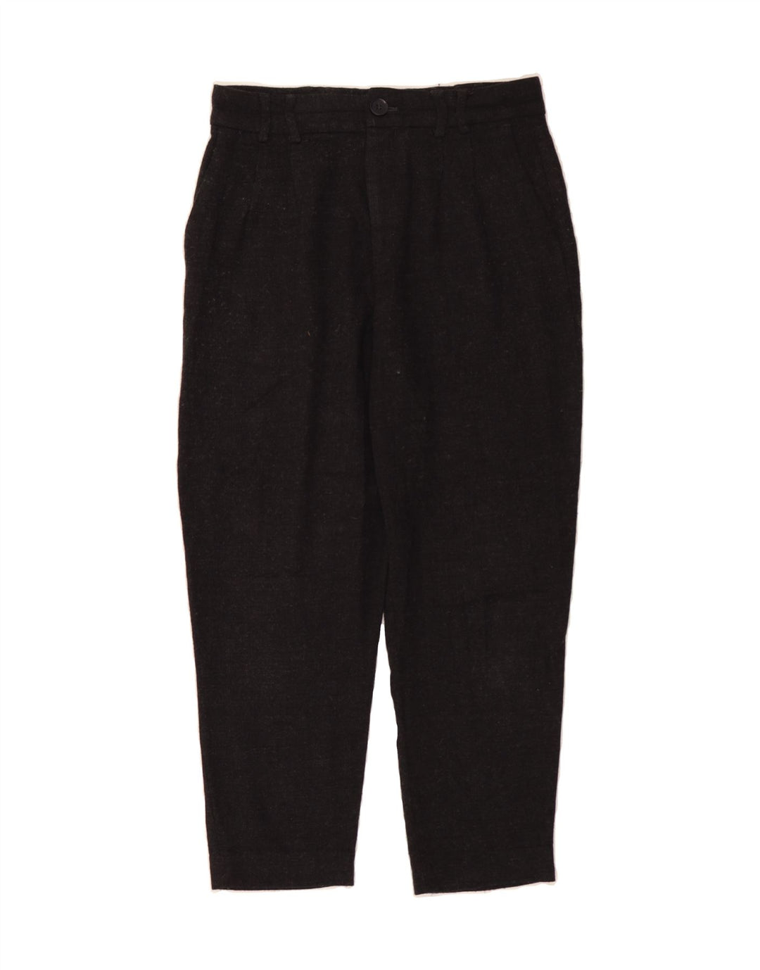 ZARA Womens Straight Cropped Trousers Medium W30 L24 Grey Viscose Vintage Zara and Second-Hand Zara from Messina Hembry 