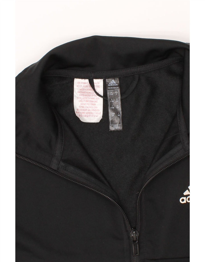 ADIDAS Boys Tracksuit Top Jacket 9-10 Years Black Polyester Vintage Adidas and Second-Hand Adidas from Messina Hembry 