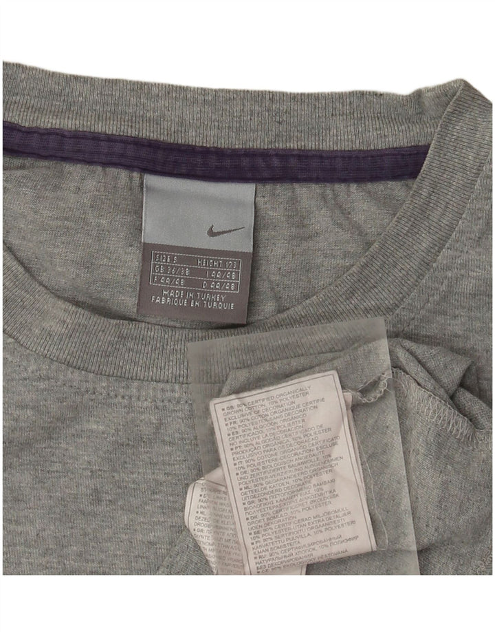 Top grafic pentru bărbați NIKE cu mânecă lungă UK 36/38 mic, gri bumbac