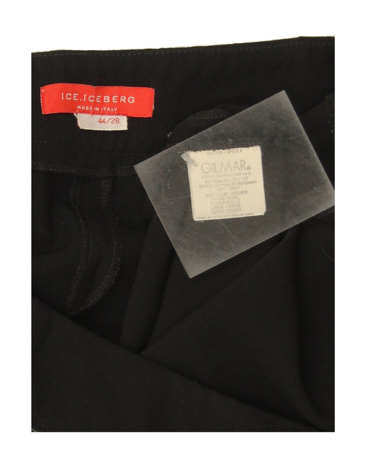 ICEBERG Womens Straight Casual Trousers IT 44 Medium W32 L28 Black Wool Vintage Iceberg and Second-Hand Iceberg from Messina Hembry 