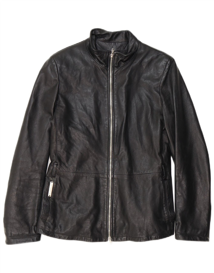 Jachetă de piele Coconuda pentru femei UK 12 Medium Black Leather