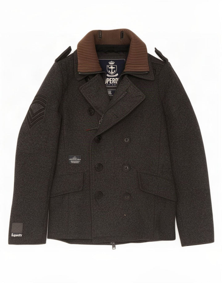 Palton pentru bărbați Superdry UK 38 Lână gri mediu