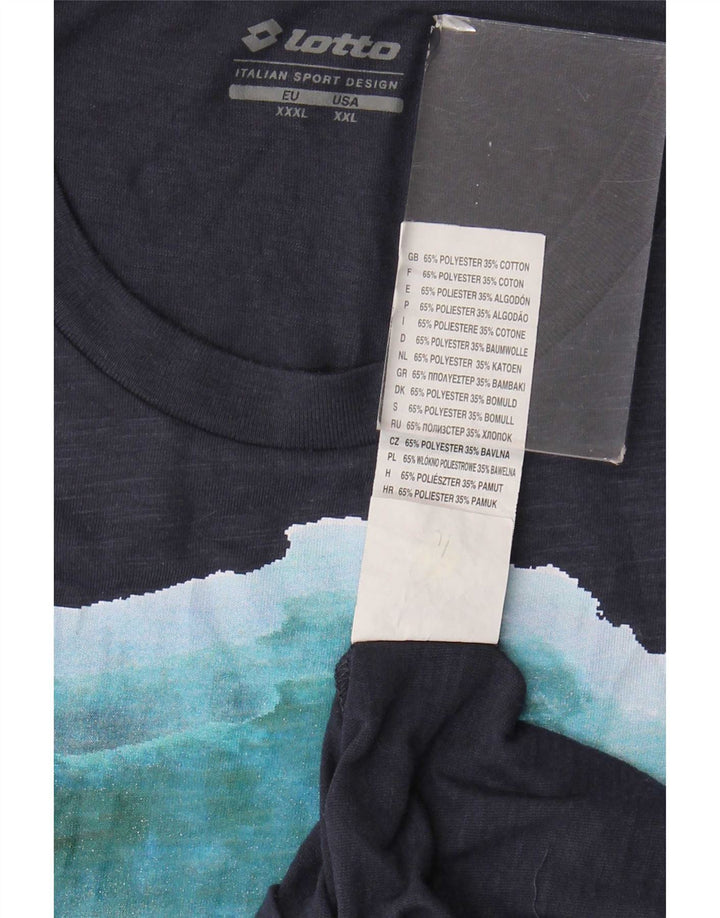 Tricou grafic pentru bărbați Lotto Top 3XL poliester bleumarin