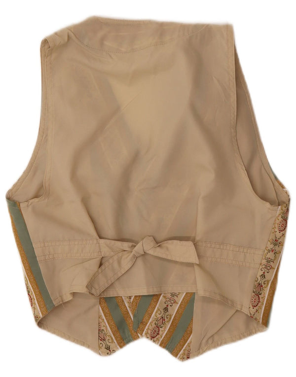 Vestă pentru femei VINTAGE UK 10 mic Bej Fair Isle Bumbac