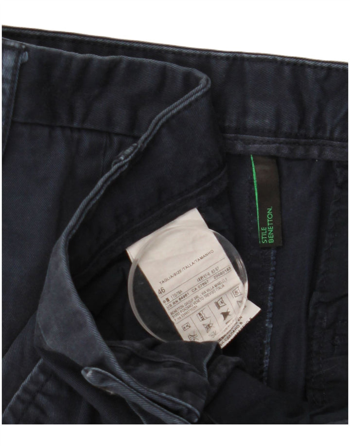 Pantaloni chino drepți pentru bărbați BENETTON IT 46 Small W29 L30 Bumbac bleumarin