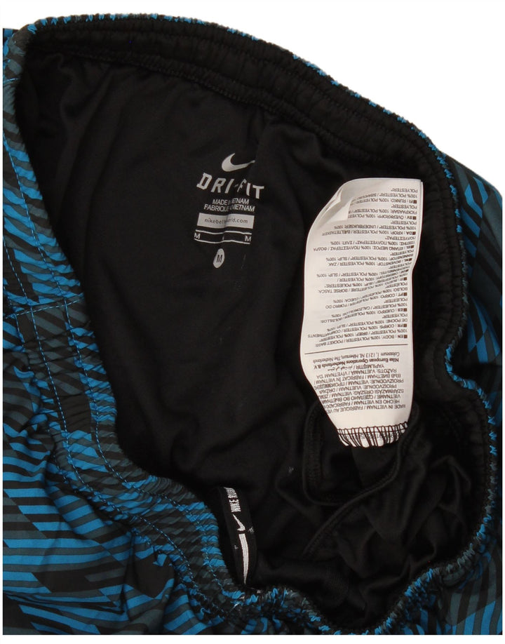 Pantaloni scurți sport Nike Dri Fit pentru bărbați, poliester geometric, albastru mediu