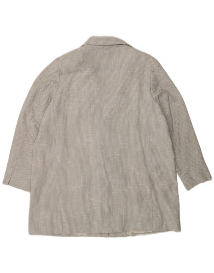 Palton dublu pentru femei Marks & Spencer UK 20 2XL Blue Check Poliester