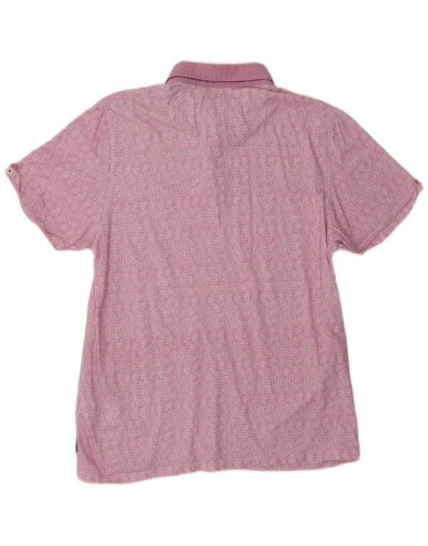 Tricou polo pentru bărbați Ted Baker Mărimea 5 XL, bumbac cu carouri mov